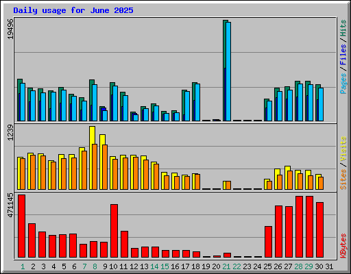 Daily usage for June 2025