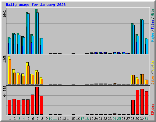 Daily usage for January 2026