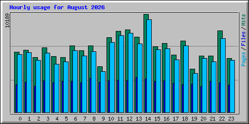 Hourly usage for August 2026